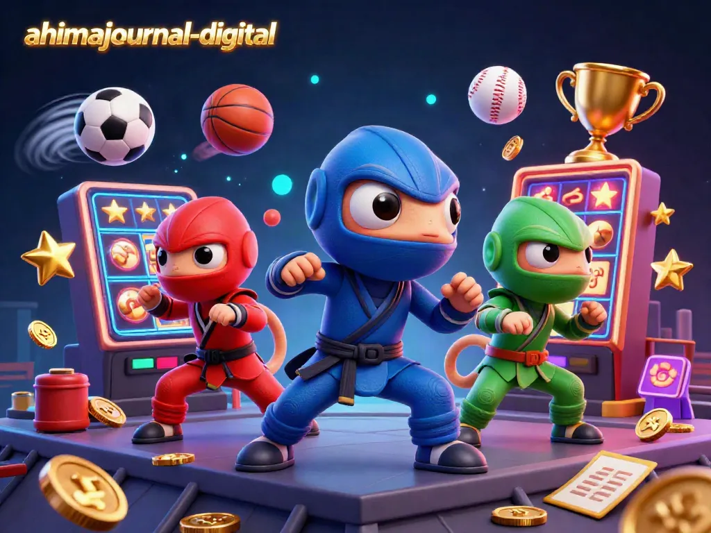 Engage with the vibrant casino world of ahimajournal-digital, showcasing a chameleon team in action among dynamic slot gameplay.