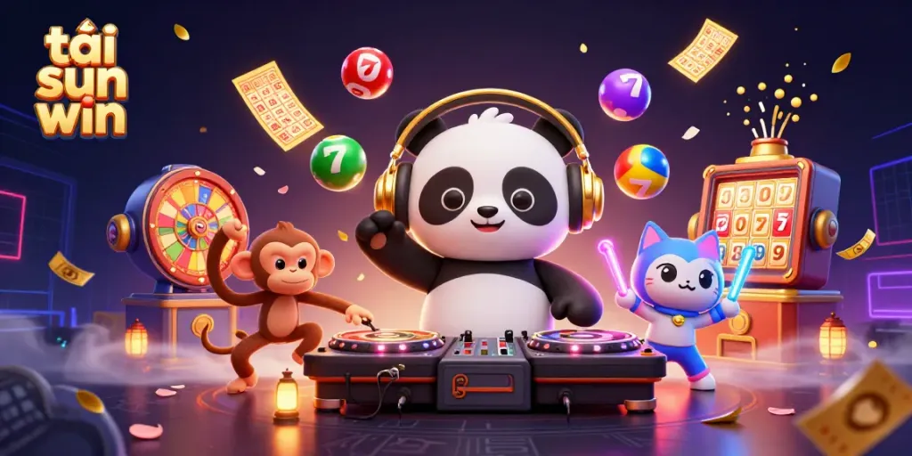 Experience the thrill and excitement of tải sun win with dynamic casino elements in vibrant 3D art.