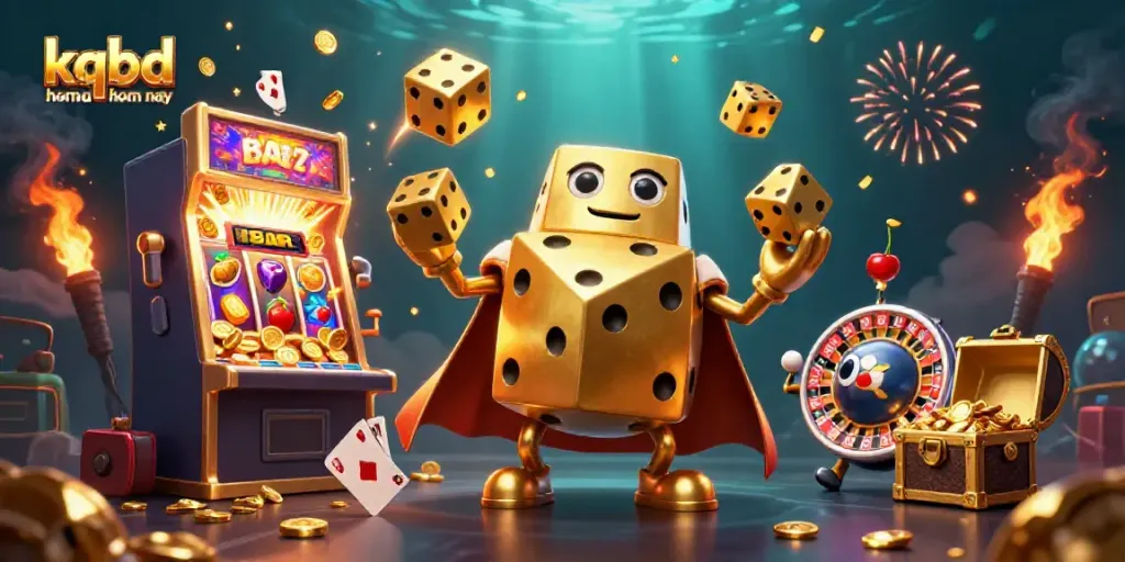 Experience thrilling results with KQBD hom qua hom nay in a vibrant 3D casino scene.