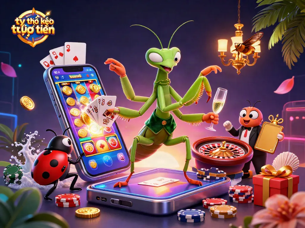 Engage in tỷ lệ kèo trực tuyến with a vibrant 3D casino scene highlighting exciting betting activities.