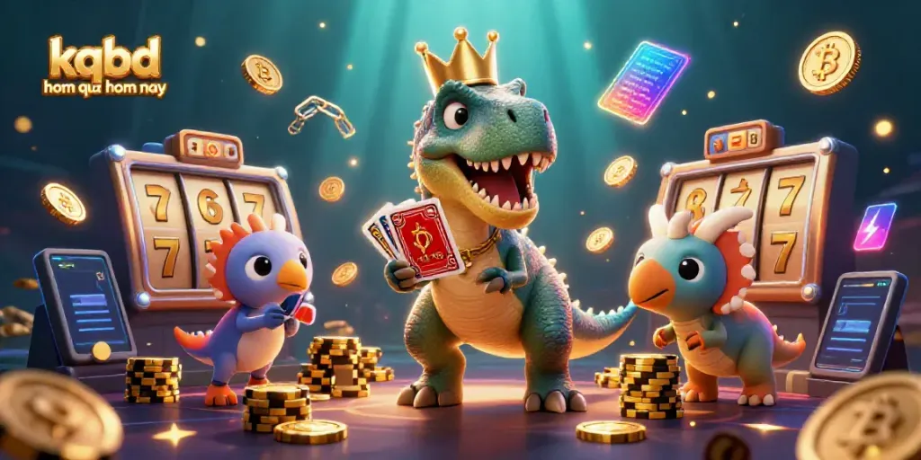 Experience thrilling moments with kqbd hom qua hom nay in a lively casino scene featuring characters and gold chips.